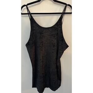 Intimate Affair California Black Crushed Velvet Chemise Nightie Lingerie Size L